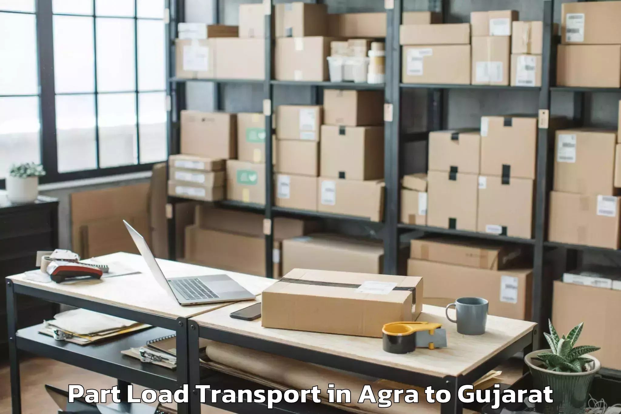 Trusted Agra to Kamrej Part Load Transport